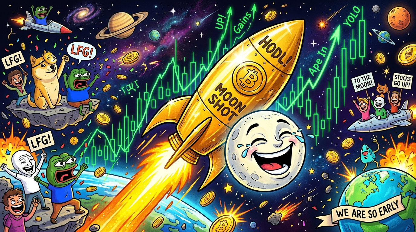Bull run rocket illustration